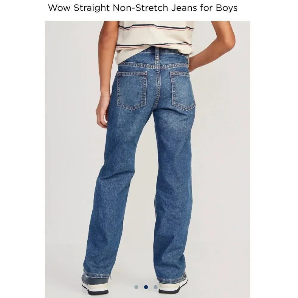 Youth Boys Old Navy Wow Straight Non-Stretch Leg  Stonewash Jeans - Sz 10